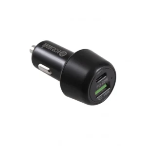Ładowarka samochodowa 38W USB-C (PD) + USB-A (QC) Czarna