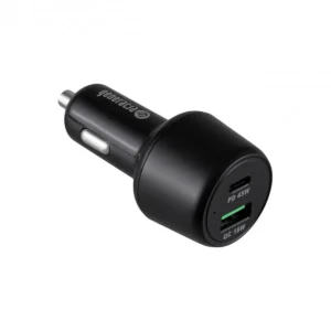 Ładowarka samochodowa 63W USB-C (PD) + USB-A (QC) Czarna