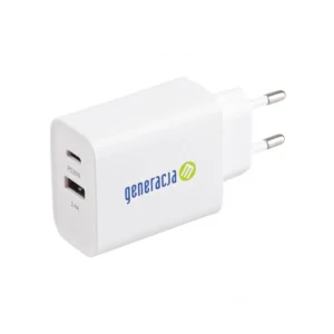 Ładowarka sieciowa 32W USB-C (PD) + USB-A (2.4A) Biała