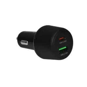 Ładowarka samochodowa 83W USB-C (PD) + USB-A (QC) Czarna