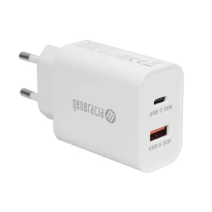 Ładowarka sieciowa 32W USB-C (PD) + USB-A (QC) Biała