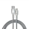 Kabel USB-A do USB-C 1,3m Przewód USB 2.0 60W 480 Mb/s Szary Nylon