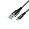 Kabel USB-A do USB-C 1,3m Przewód USB 3.2 60W 10 Gb/s Czarny Nylon - obrazek 3