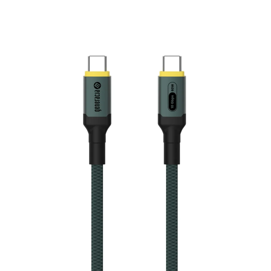 Uniwersalny kabel USB Typ C do USB Typ C 1,3m USB 3.2 Gen 2 60W 10 Gbps Zielony