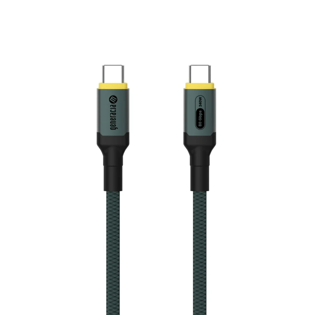 Kabel USB-C do USB-C 1,3m Przewód USB 4.0 240W 80 Gbps 8K Zielony