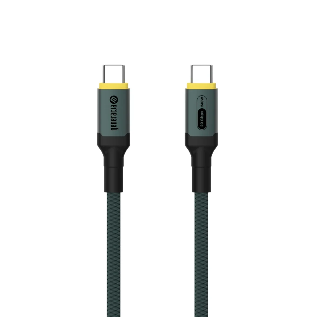 Kabel USB-C do USB-C 1,3m Przewód USB 3.2 Gen 2x2 240W 20 Gbps 4K Zielony