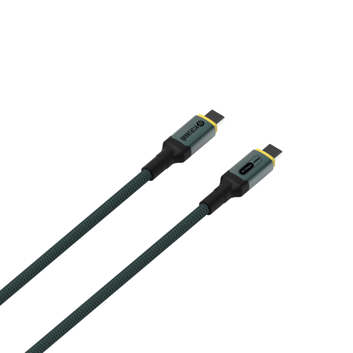 Kabel USB-C do USB-C 1,3m Przewód USB 3.2 Gen 2x2 240W 20 Gbps 4K Zielony - obrazek 3